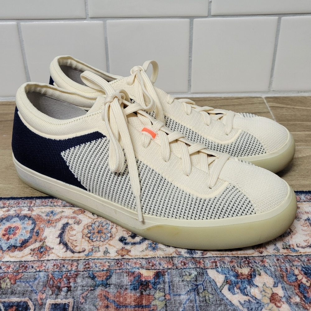 Rothy's Cream and Blue Women's Sneakers